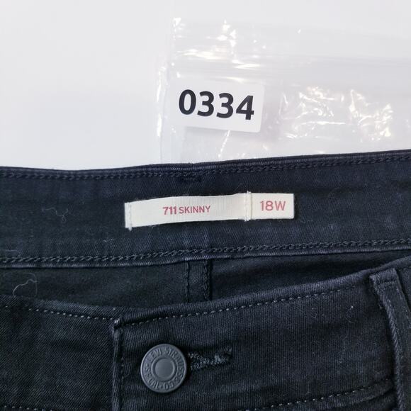 Levi's 711 Jeans Skinny Black Denim - Picture 11 of 12